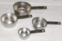 Plastic and steel measuring cup